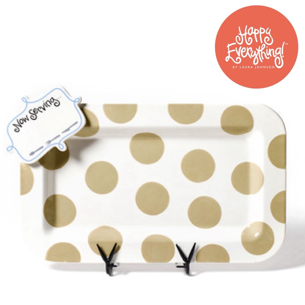 Cotton Colors Happy Everything Neutral Dot Entertaining Platter